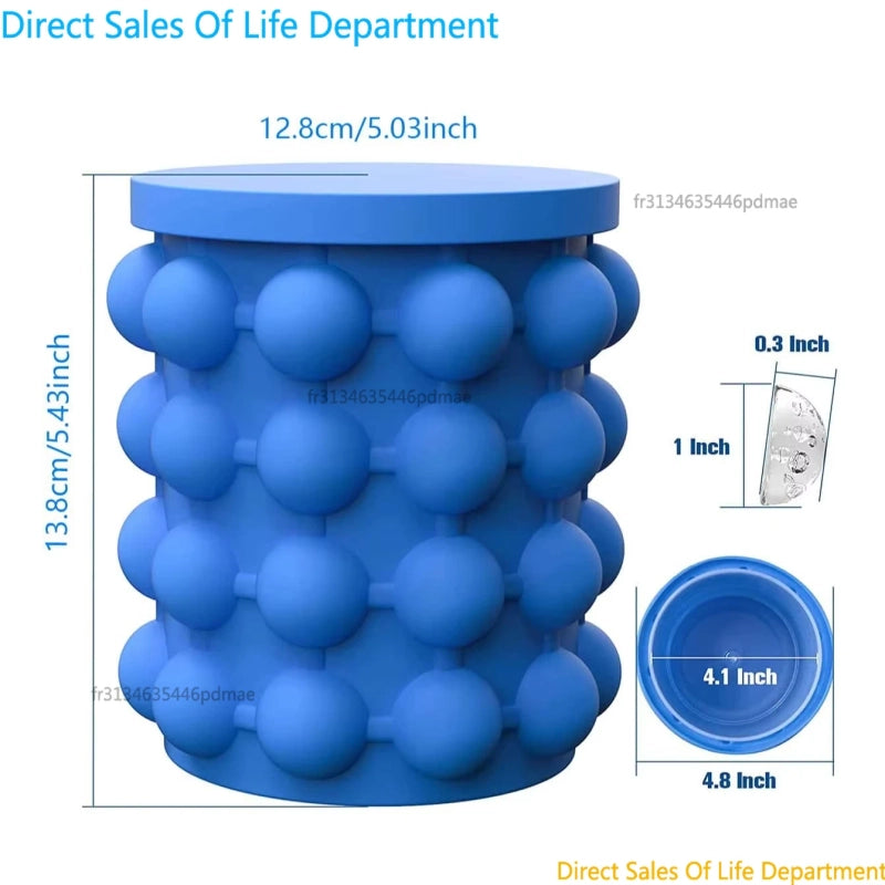 Ice Cube Maker Genie - Silicone Ice Cube Tray with Lid